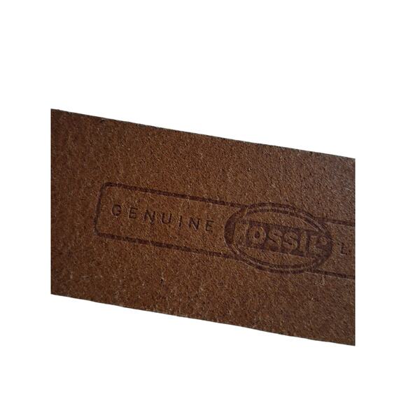 Y2K Fossil Stone Leather Women's size Medium 27" Grungecore Academia Prep Belt - Picture 6 of 7